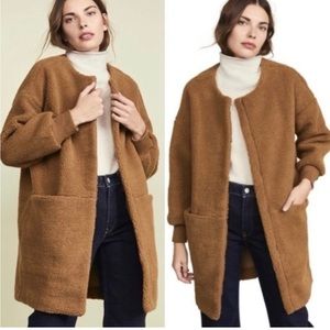 Madewell Teddy Bear Cocoon Coat bonded sherpa cocoon coat brown size M